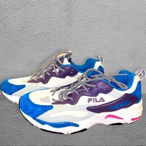 FILA vintage blue suede with purple accent SIZE 10